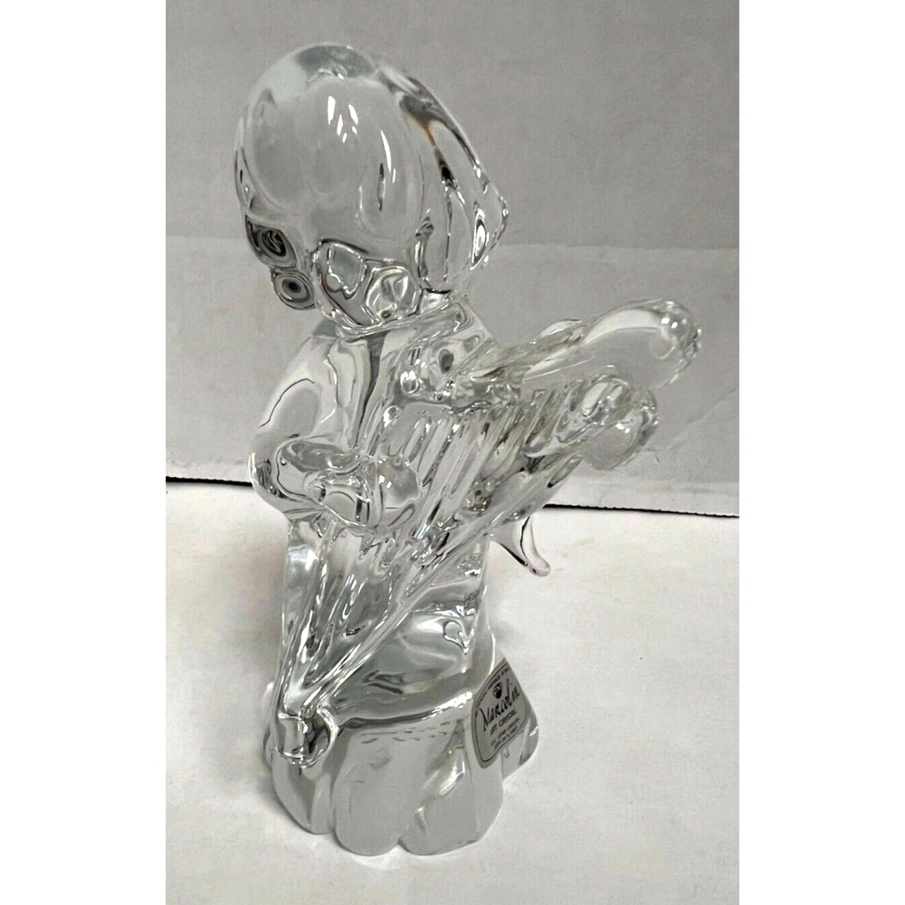 Crystal Angel with Harp / Lyre Made in Sweden Handmade by Marcolin Art